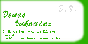 denes vukovics business card